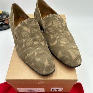 Men's Christian Louboutin dandelion suede floral loafers size 44 made in Italy